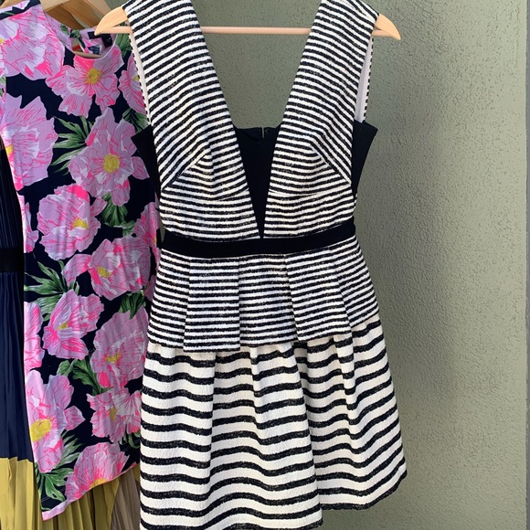 BCBG stripe peplum cocktail cut out - Picture 1 of 3